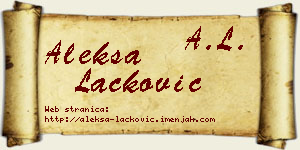 Aleksa Lacković vizit kartica
